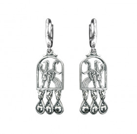 Earrings "Cathedral Prince-Birds" with an English lock