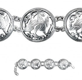 Bracelet "Suzdal bird". 4 links. Silver 925