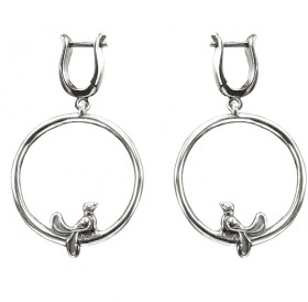 Earrings "Birds in a ring"