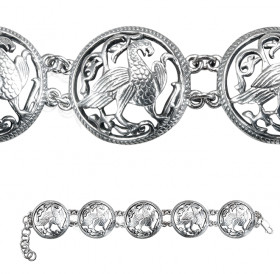 Bracelet "Suzdal bird". 5 links. Silver 925