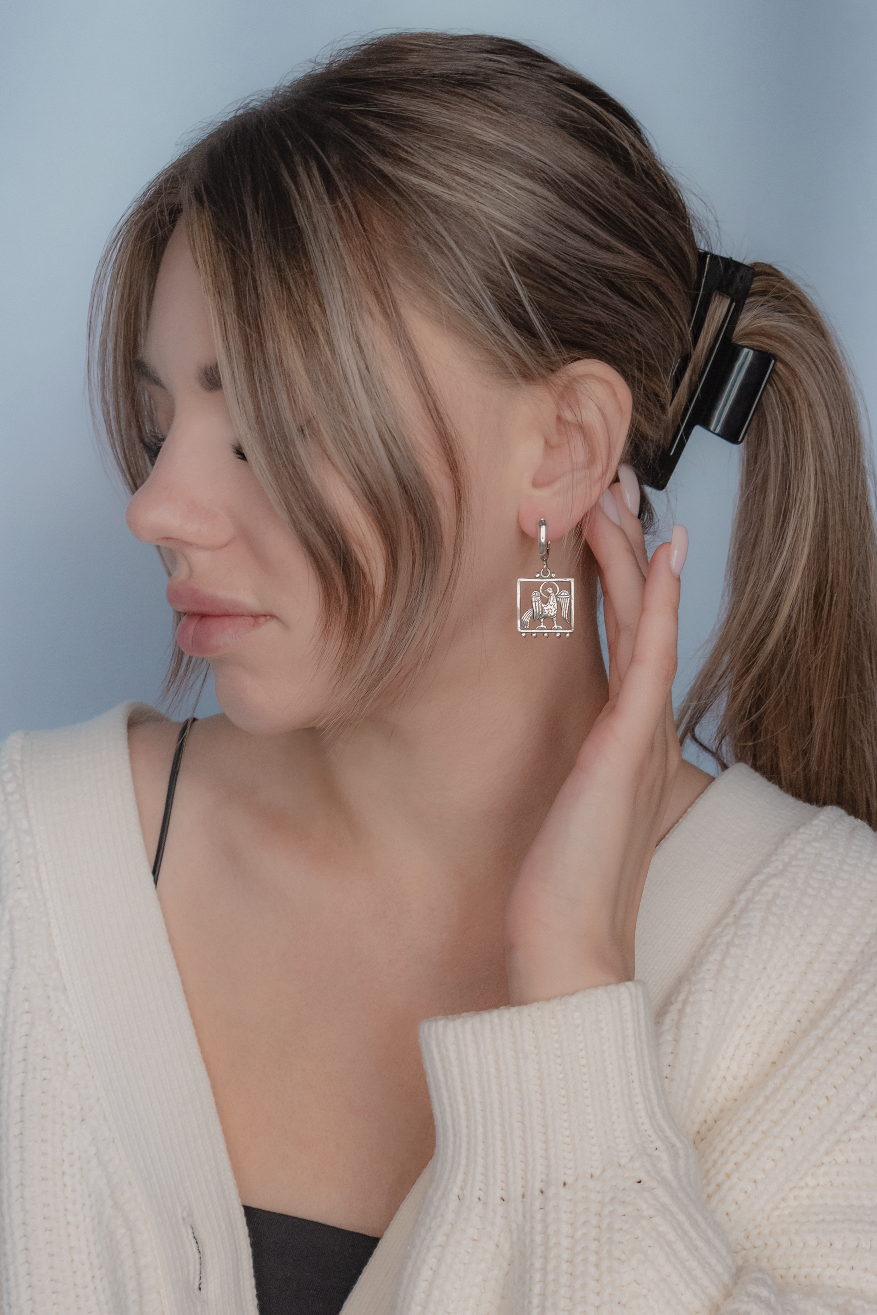 Серьги прорезные «Божественная птица»