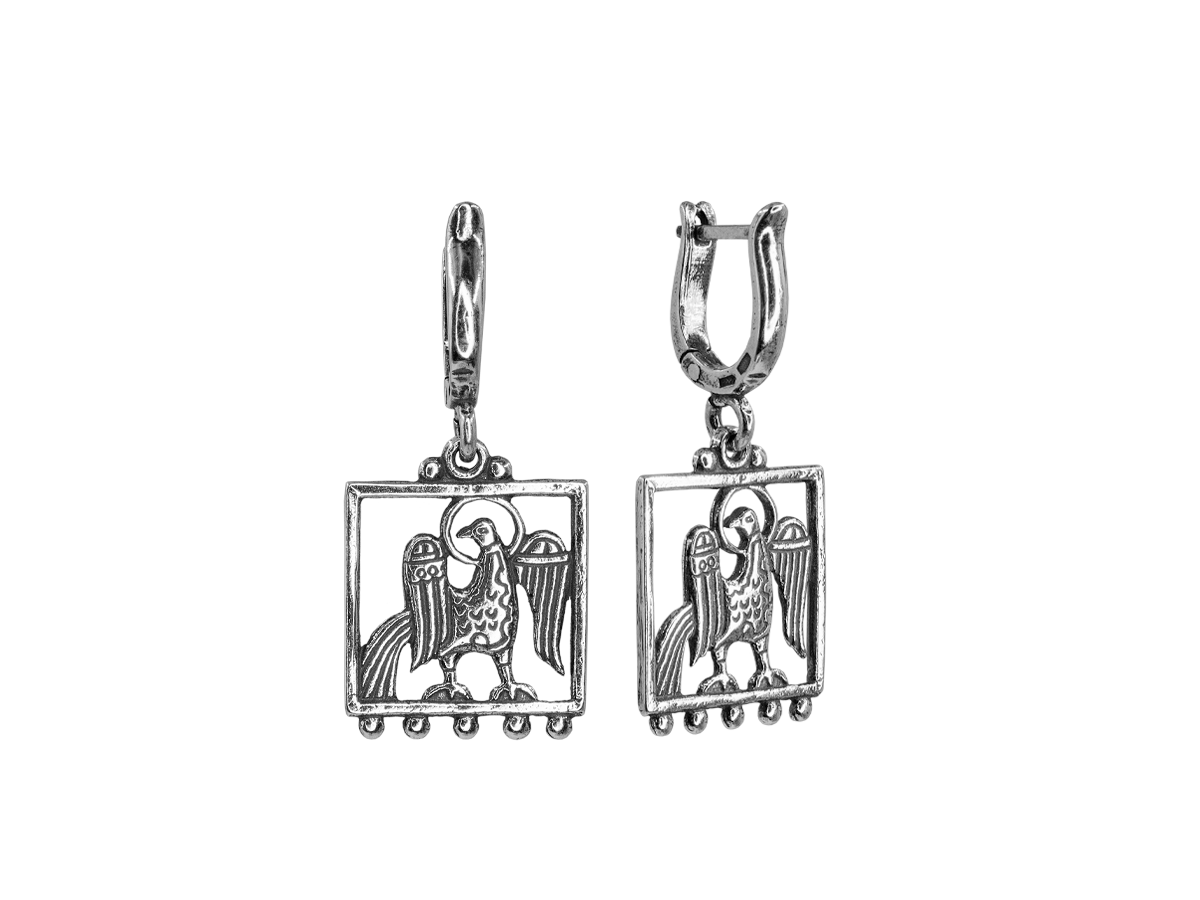 Серьги прорезные «Божественная птица»