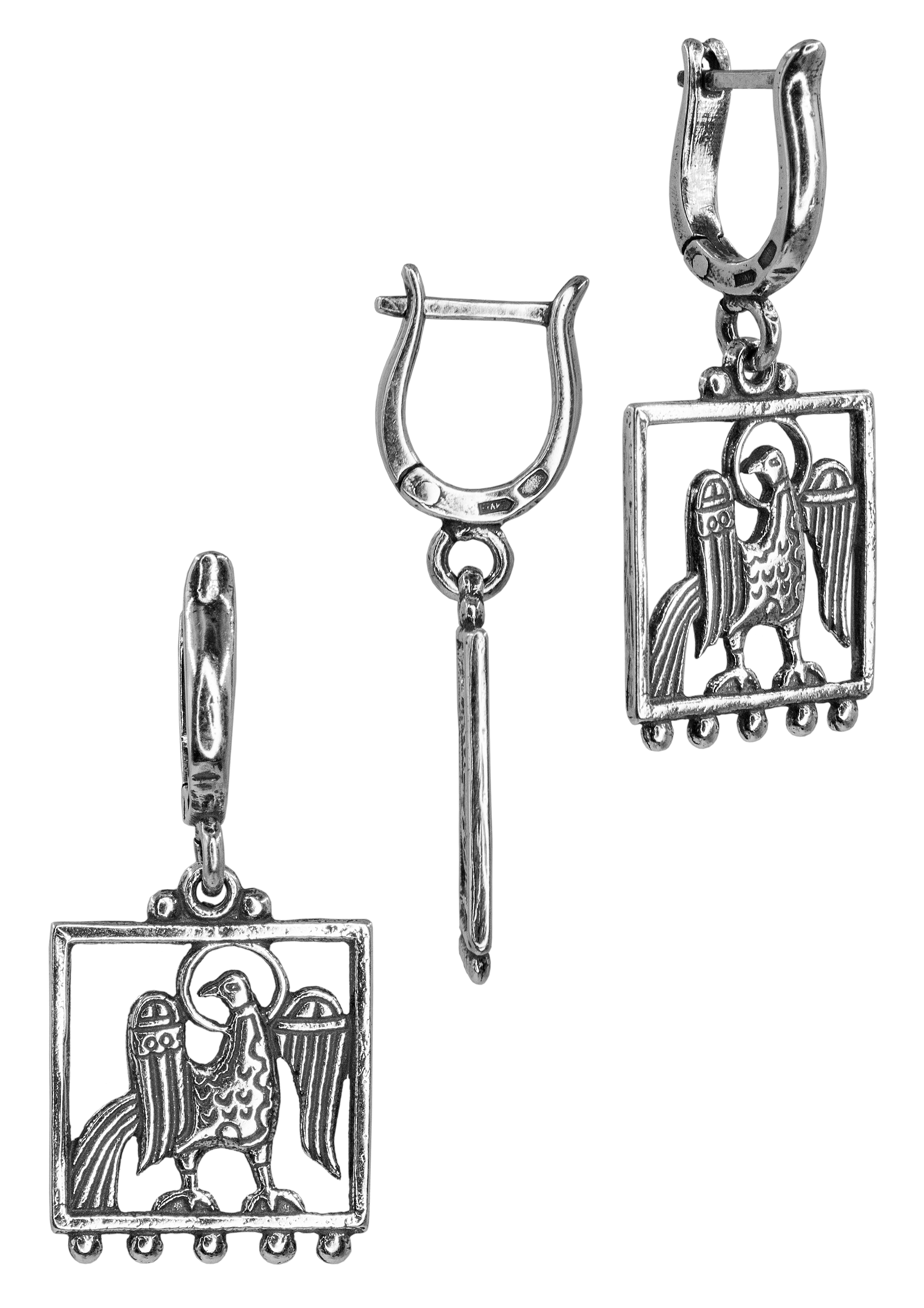 Серьги прорезные «Божественная птица»