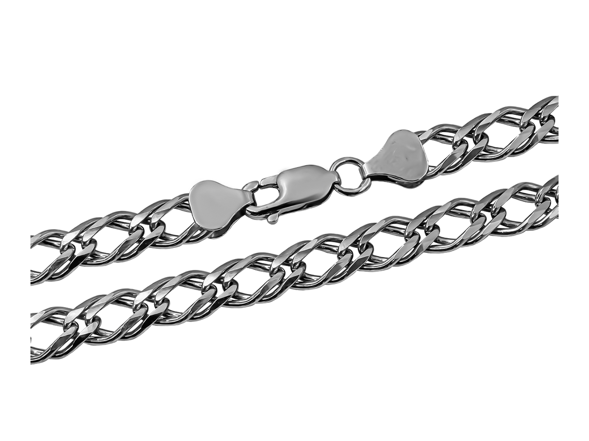 Double rhombus faceted chain with groove
