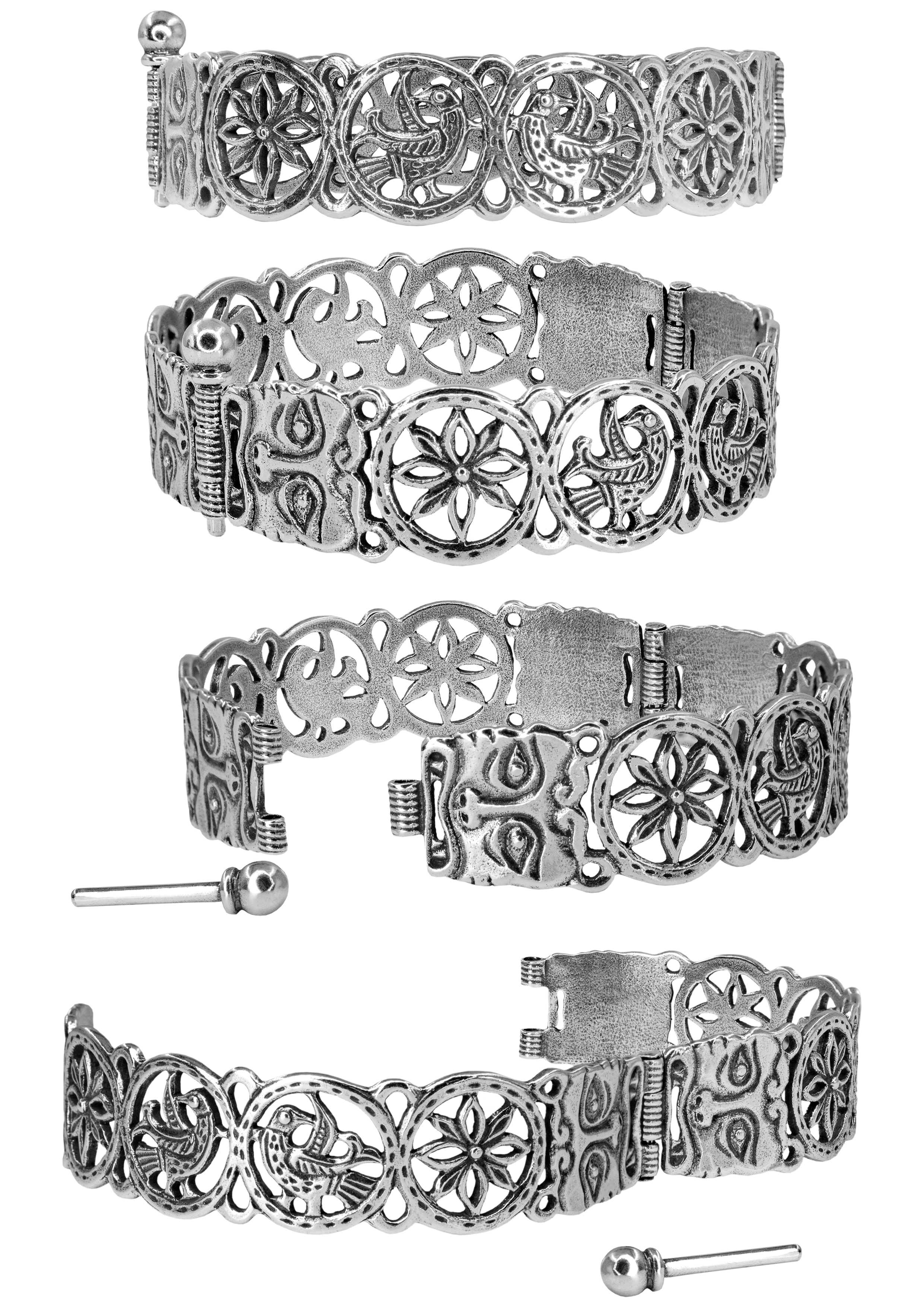 Браслет прорезной "Львиные маски"